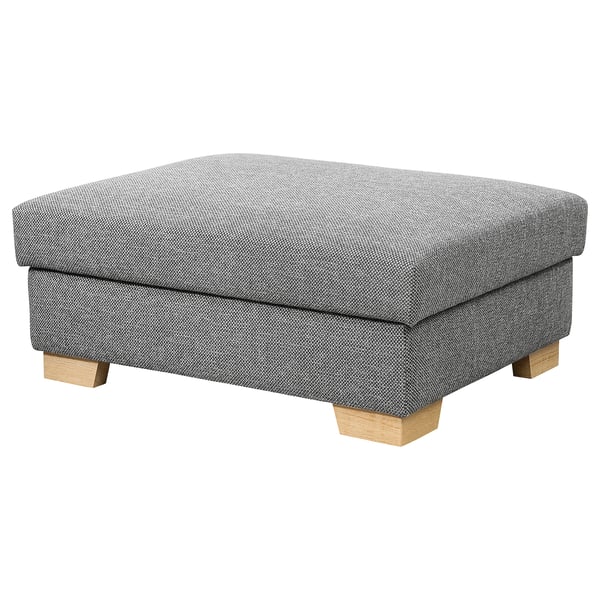 SÖRVALLEN footstool with storage, Lejde grey/black, 105x84 cm