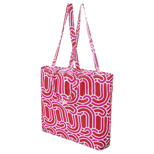 SÖTRÖNN - Carrier bag, pink/red, 45x36 cm