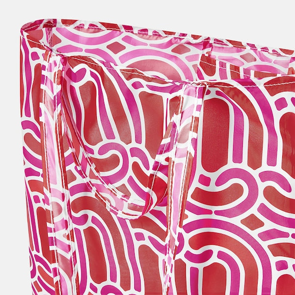 SÖTRÖNN - Carrier bag, pink/red, 45x36 cm
