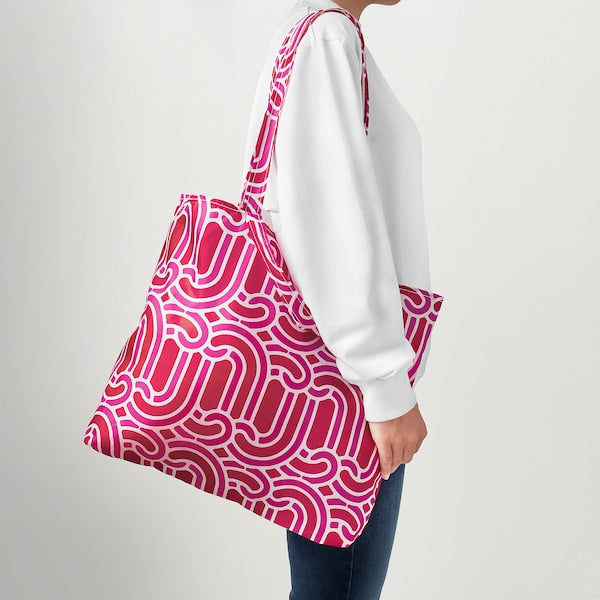 SÖTRÖNN - Carrier bag, pink/red, 45x36 cm