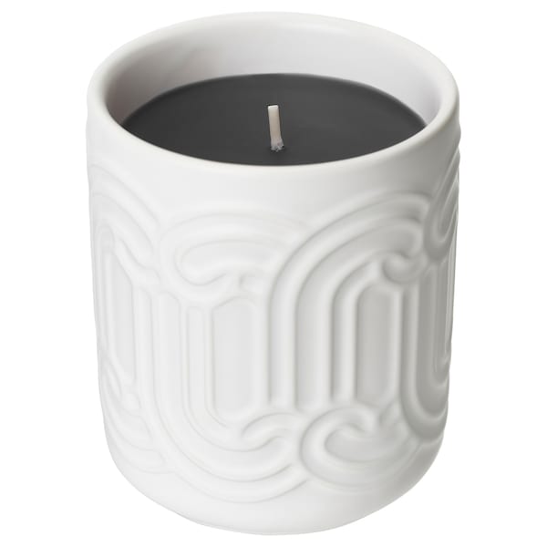 SÖTRÖNN - Scented candle in ceramic jar, white, 45 hr