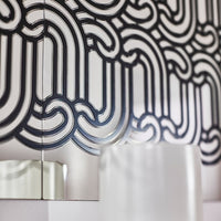 SÖTRÖNN - Decorative mirror, patterned/black, 40x40 cm