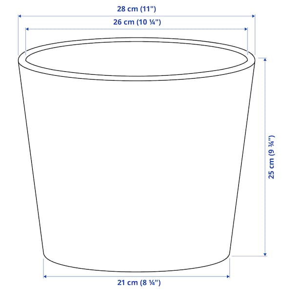 Ikea SOJABÖNA - Plant pot, white, 24 cm
