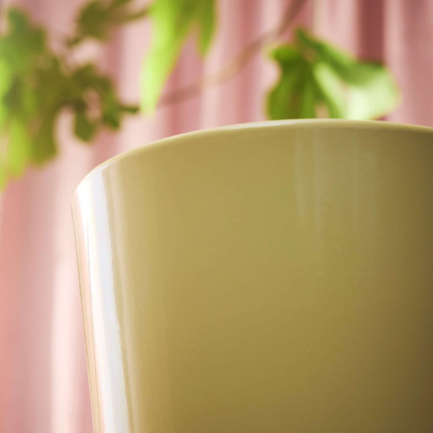 SOJABÖNA plant pot, light yellow, 17 cm