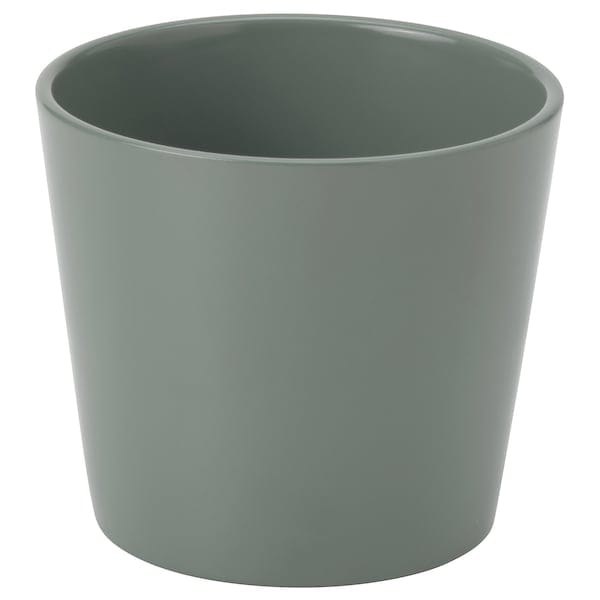 SOJABÖNA - Plant pot, grey/green, 9 cm