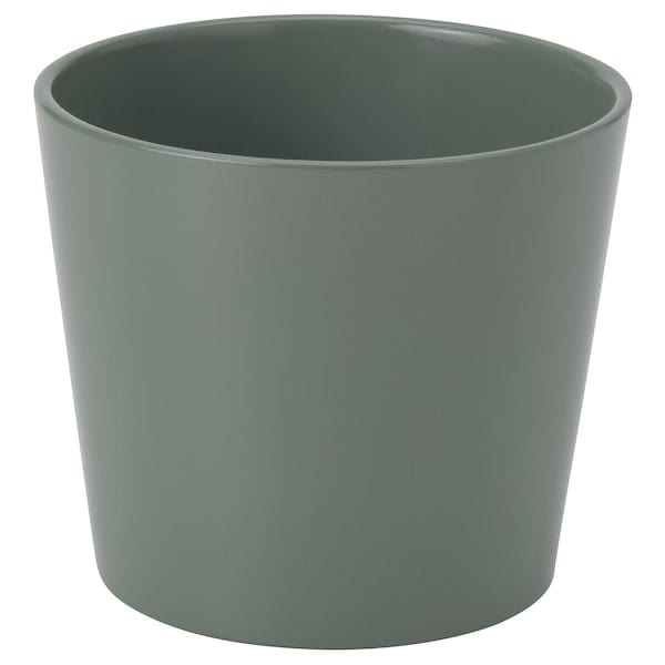 SOJABÖNA - Plant pot, grey/green, 12 cm