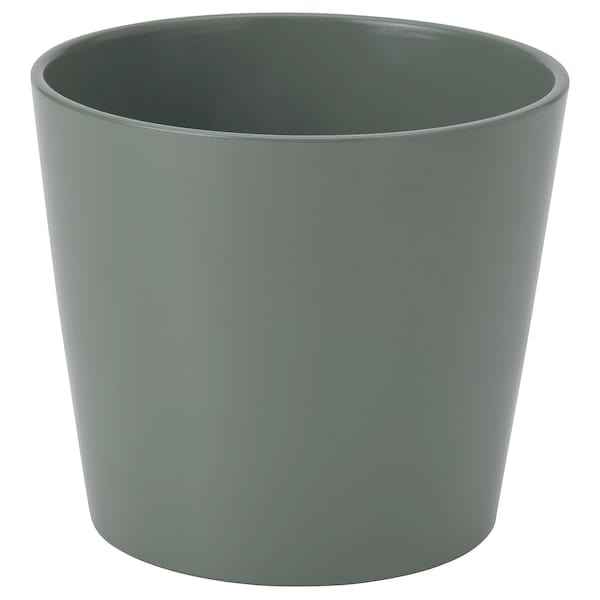 SOJABÖNA - Plant pot, grey/green, 15 cm