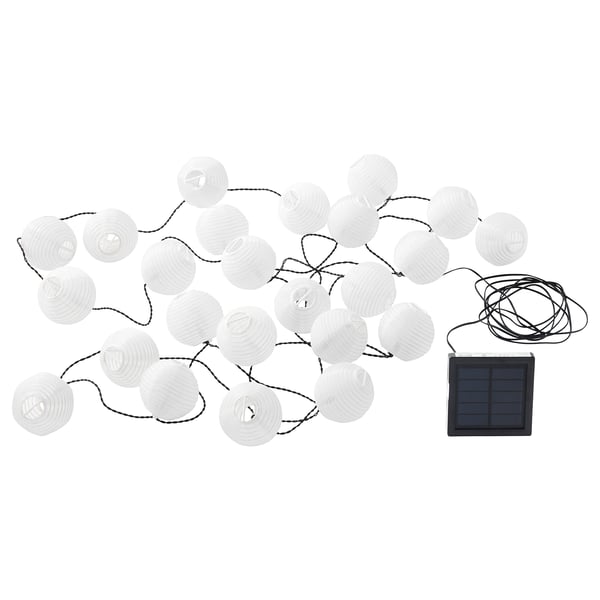 SOLARVET LED lighting chain with 24 lights, outdoor solar-powered/ball white, 7.5 cm