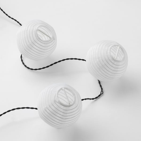 SOLARVET LED lighting chain with 24 lights, outdoor solar-powered/ball white, 7.5 cm