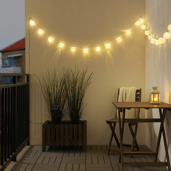 SOLARVET - LED lighting chain with 24 lights, outdoor solar-powered/ball white