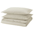 SOLFIBBLA duvet cover and 2 pillowcases, white beige/stripe, 240x220/50x80 cm