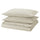 SOLFIBBLA duvet cover and 2 pillowcases, white beige/stripe, 240x220/50x80 cm