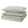 SOLFIBBLA duvet cover and 2 pillowcases, white green/stripe, 240x220/50x80 cm