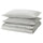 SOLFIBBLA duvet cover and 2 pillowcases, grey white/stripe, 240x220/50x80 cm