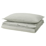 SOLFIBBLA duvet cover and pillowcase, white green/stripe, 150x200/50x80 cm