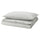 SOLFIBBLA duvet cover and pillowcase, grey white/stripe, 150x200/50x80 cm