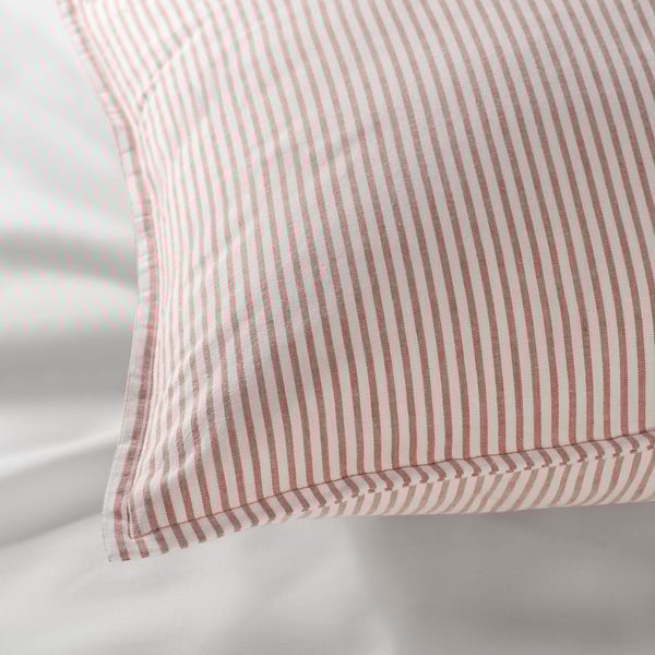 SOLFIBBLA pillowcase, white red/stripe, 50x80 cm