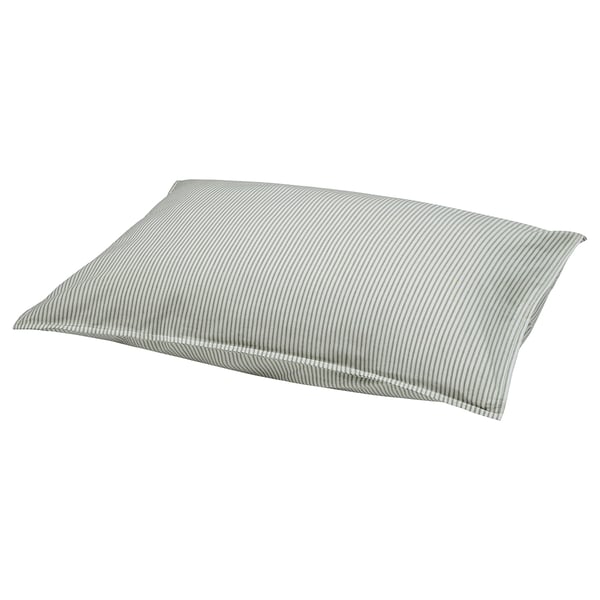 SOLFIBBLA pillowcase, white green/striped, 50x80 cm