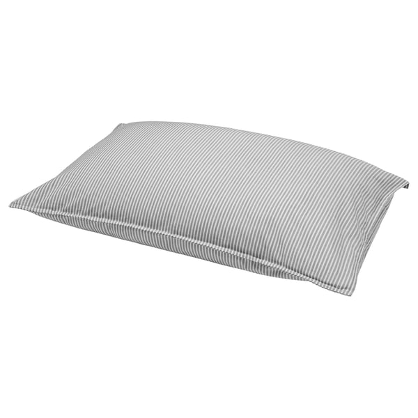 SOLFIBBLA pillowcase, gray white/striped, 50x80 cm