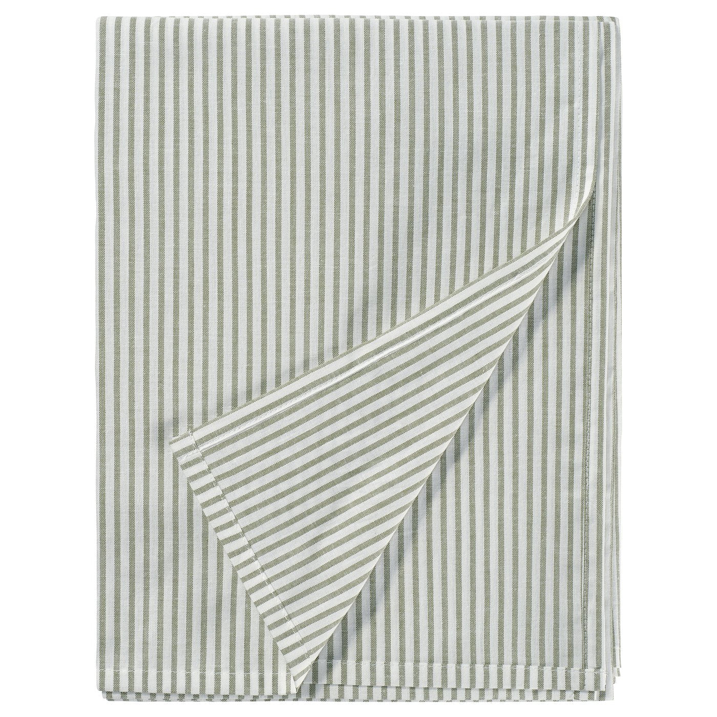 SOLFIBBLA flat sheet, white green/stripe, 260x240 cm