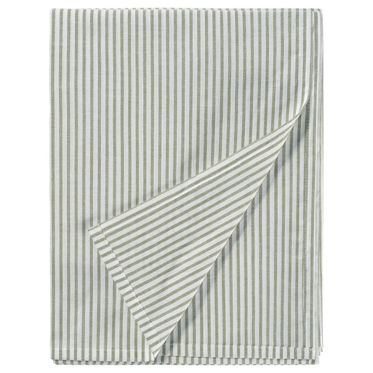 SOLFIBBLA flat sheet, white green/stripe, 260x240 cm