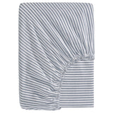 SOLFIBBLA fitted sheet, white blue/stripe, 160x200 cm