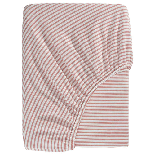 SOLFIBBLA fitted sheet, white red/stripe, 160x200 cm