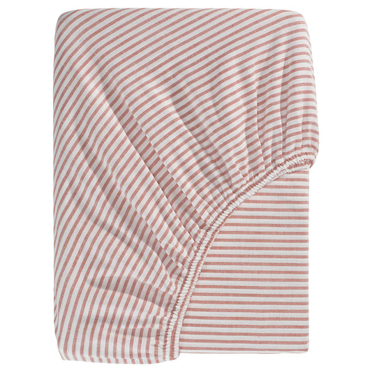 SOLFIBBLA fitted sheet, white red/stripe, 90x200 cm