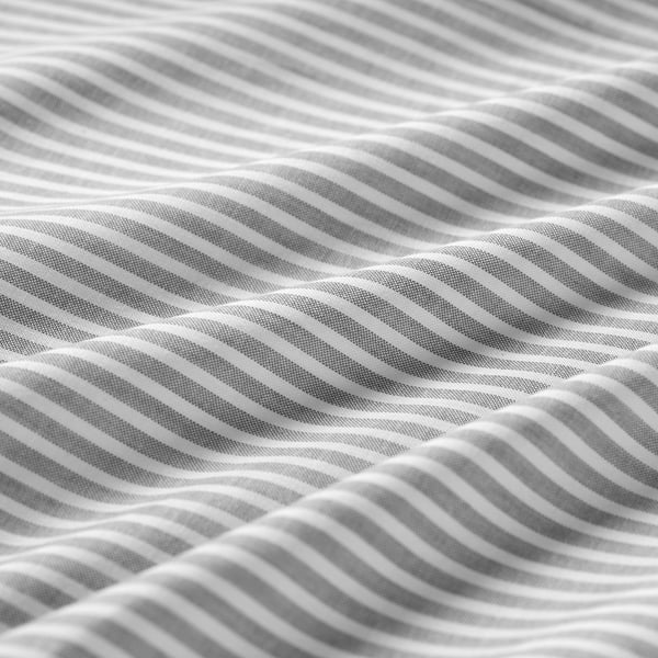 SOLFIBBLA flat sheet, grey white/stripe, 240x260 cm