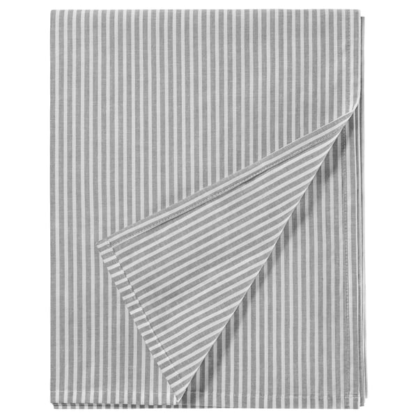 SOLFIBBLA sheet, gray white/striped, 150x260 cm