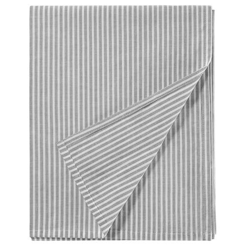 SOLFIBBLA flat sheet, grey white/stripe, 150x260 cm