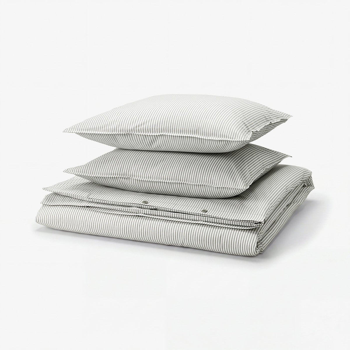 SOLFIBBLA comforter set, grey white/stripe, 240x220/50x80 cm