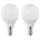 SOLHETTA LED bulb E14 250 lumen, globe opal white, 45 mm, 2 pack