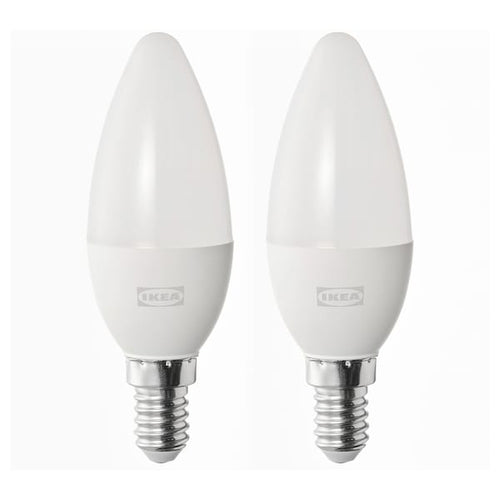 SOLHETTA - LED bulb E14 470 lumen, chandelier/opal white