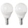 SOLHETTA LED bulb E14 470 lumen, globe opal white, 45 mm, 2 pack