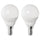SOLHETTA LED bulb E14 470 lumen, globe opal white, 45 mm, 2 pack