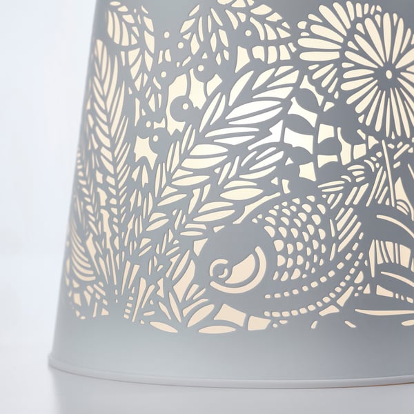 SOLSKUR LED table lamp, white/brass-colour, 16 cm