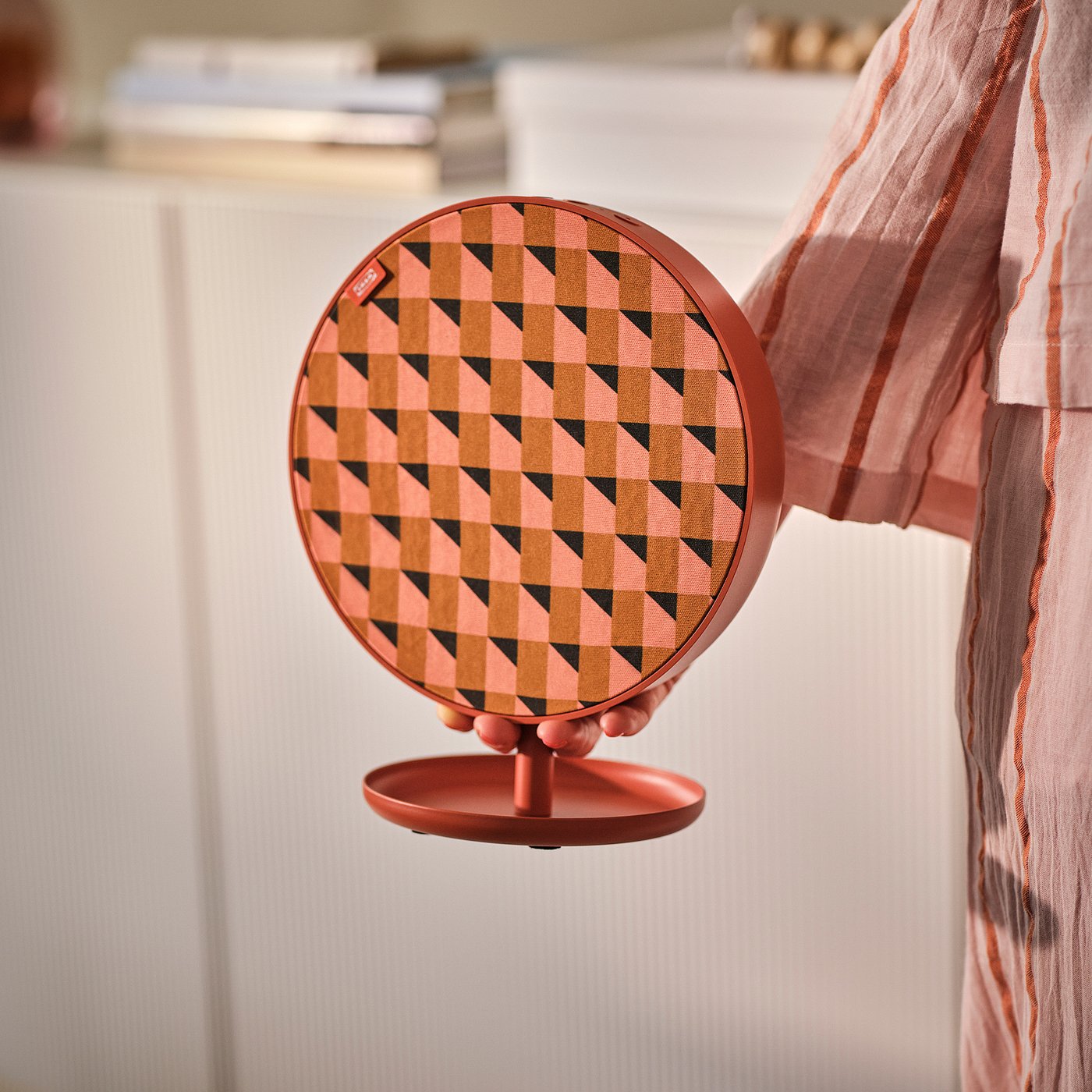 SOLSKYDD portable Bluetooth speaker, orange, 19 cm
