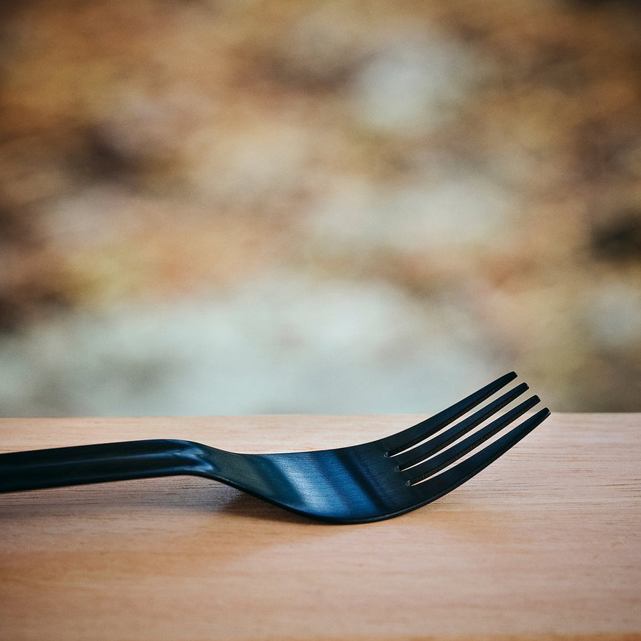 SOLUPPGÅNG spork, dark grey, 19 cm