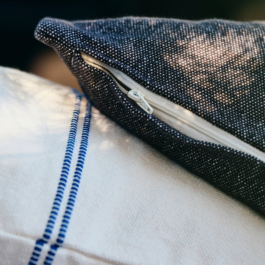 SOLUPPGÅNG cushion cover, black/beige, 50x50 cm