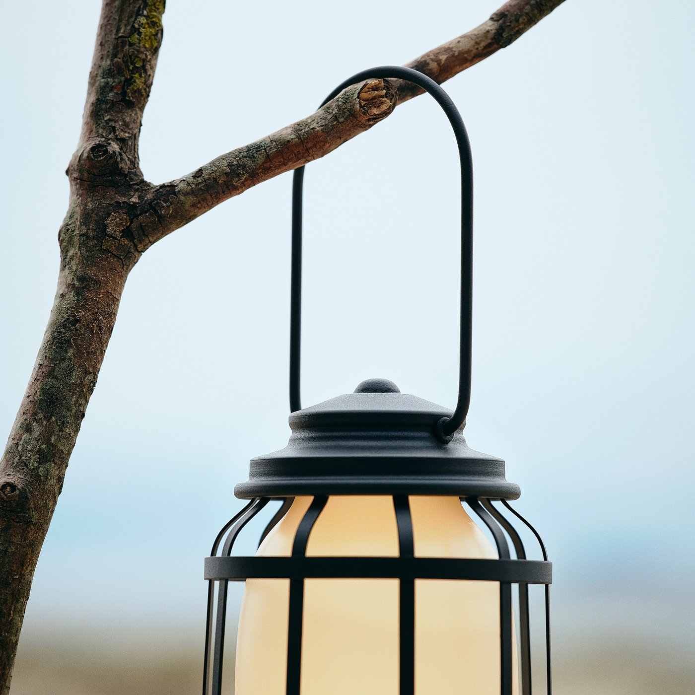 SOLUPPGÅNG LED lantern, outdoor battery-operated/dimmable, 130 mm