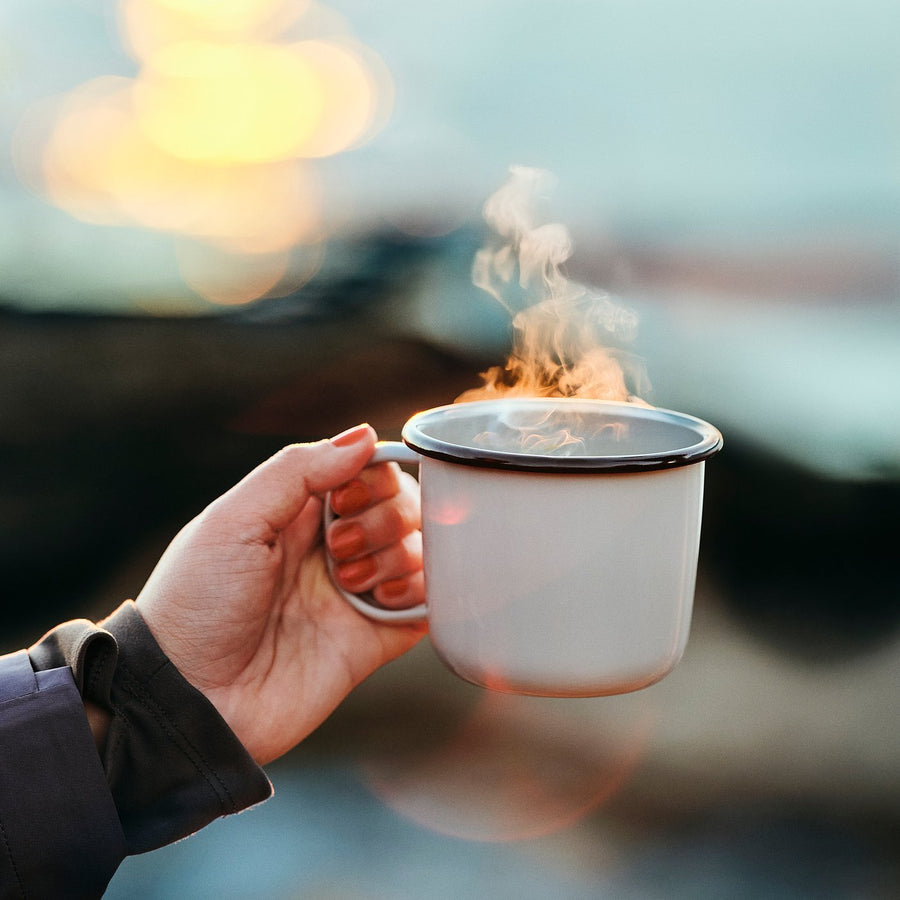 SOLUPPGÅNG mug, enamelled steel
