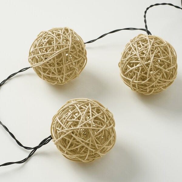 Ikea SOLVINDEN - Illuminazione a LED 12 luci, a batterie/beige