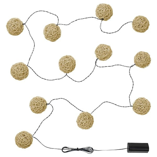 Ikea SOLVINDEN - Illuminazione a LED 12 luci, a batterie/beige