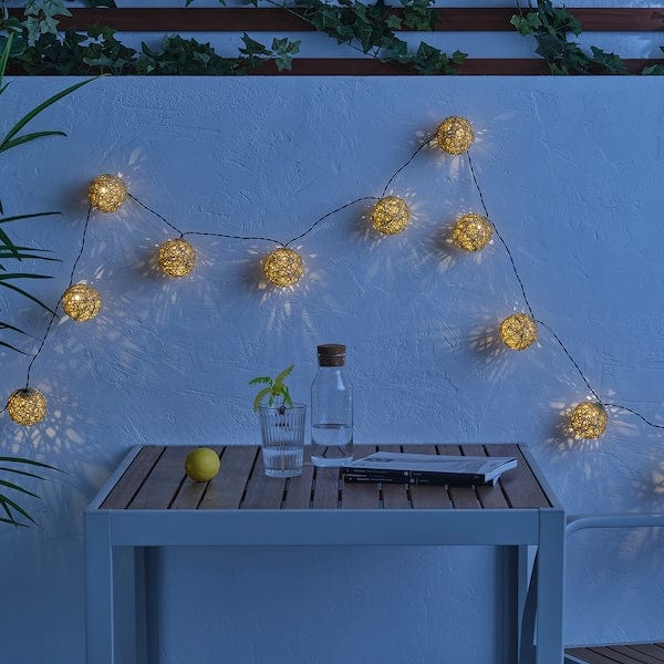 Ikea SOLVINDEN - Illuminazione a LED 12 luci, a batterie/beige
