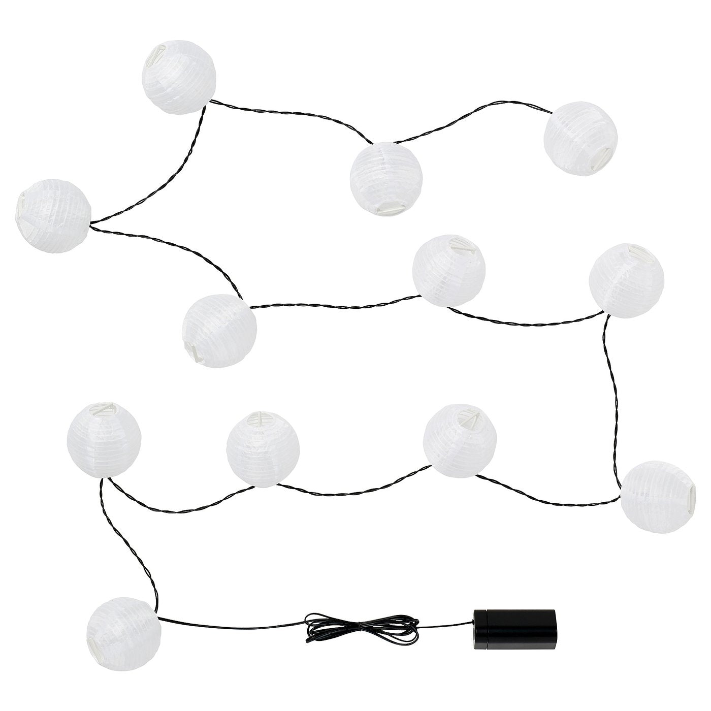 SOLVINDEN LED lighting chain with 12 lights, battery-operated white, 3.6 m