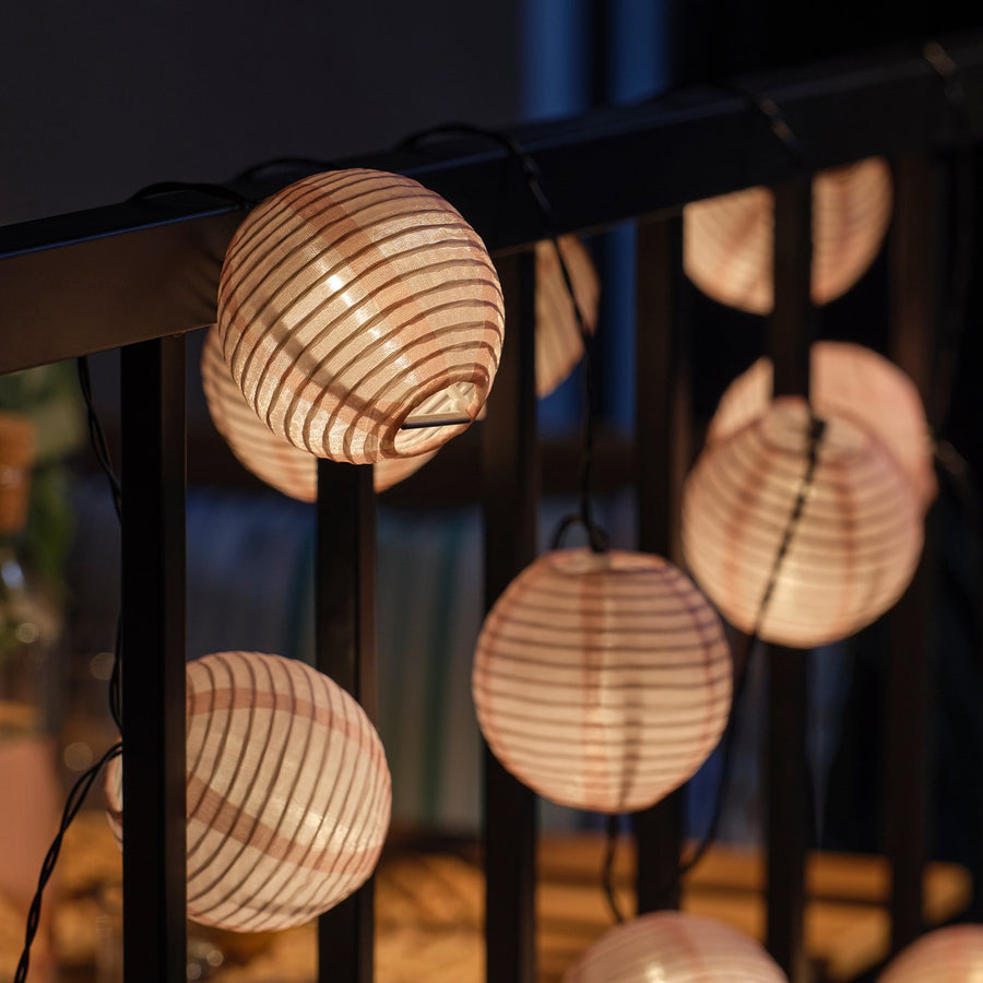 SOLVINDEN LED lighting chain with 12 lights, battery-operated pink, 3.6 m