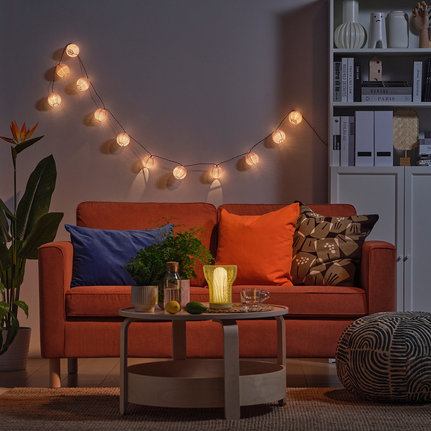 SOLVINDEN LED lighting chain with 12 lights, battery-operated pink, 3.6 m