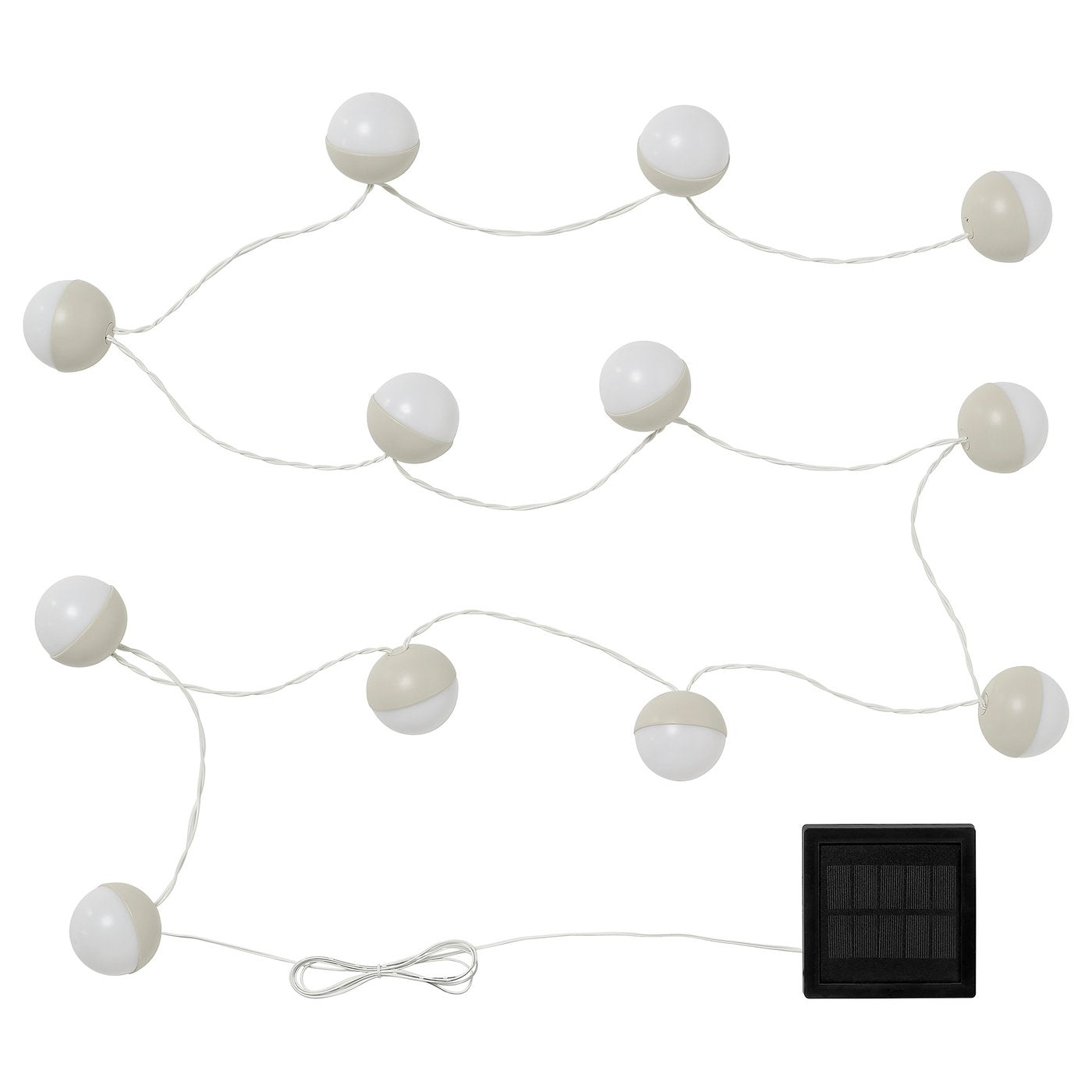 SOLVINDEN LED lighting chain with 12 lights, solar-powered/beige white, 5.2 m