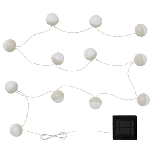 SOLVINDEN LED lighting chain with 12 lights, solar-powered/beige white, 5.2 m